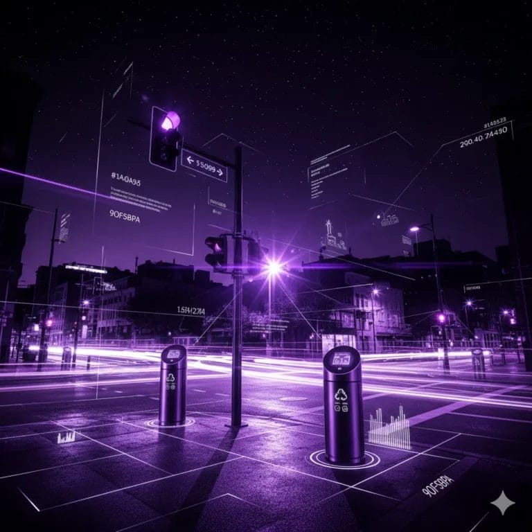 Technician deploying IoT devices in a smart city environment for NB-IoT and LTE-M